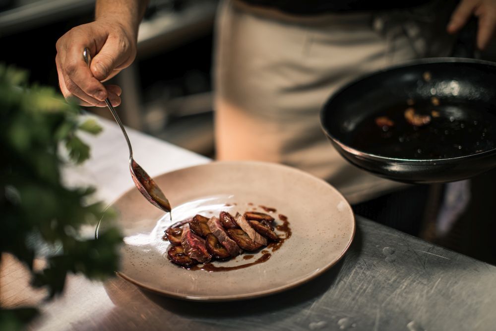 Fleisch-Scheiben auf einem Teller
